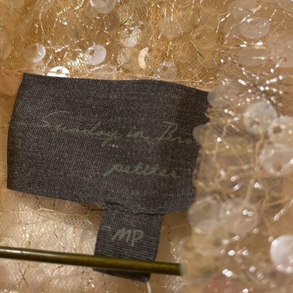 Anthropologie Sheer sequin gold top NWT - Picture 4 of 4